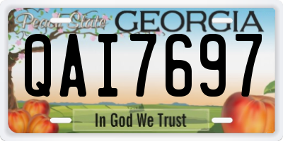 GA license plate QAI7697