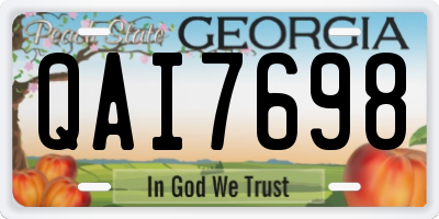 GA license plate QAI7698