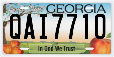 GA license plate QAI7710