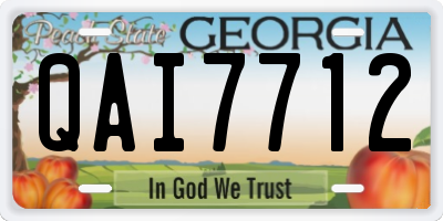 GA license plate QAI7712
