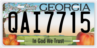 GA license plate QAI7715