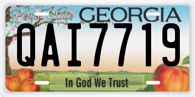 GA license plate QAI7719
