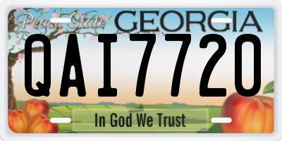 GA license plate QAI7720