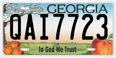 GA license plate QAI7723