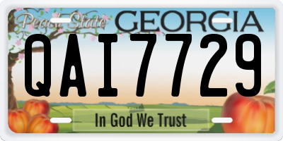 GA license plate QAI7729