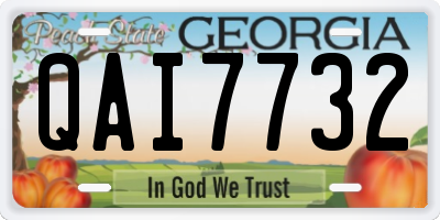 GA license plate QAI7732