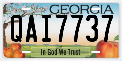 GA license plate QAI7737