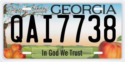 GA license plate QAI7738