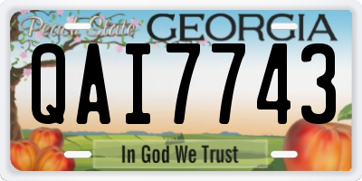GA license plate QAI7743