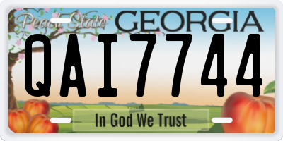 GA license plate QAI7744