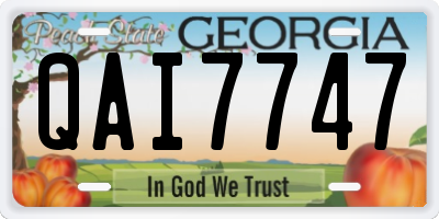 GA license plate QAI7747