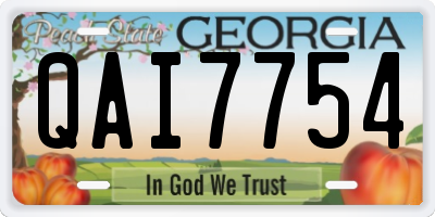 GA license plate QAI7754