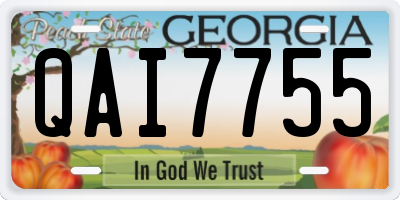 GA license plate QAI7755