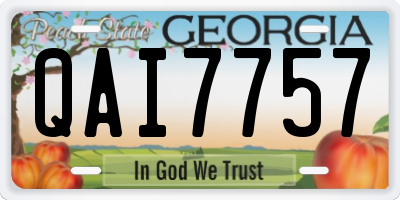 GA license plate QAI7757