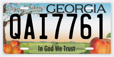 GA license plate QAI7761