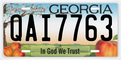 GA license plate QAI7763