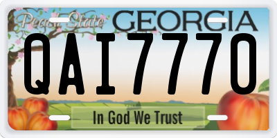 GA license plate QAI7770