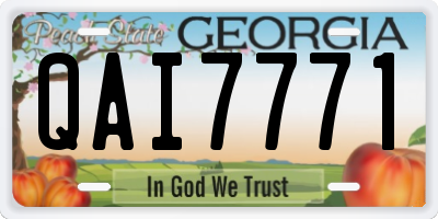 GA license plate QAI7771