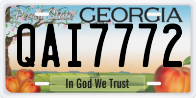 GA license plate QAI7772