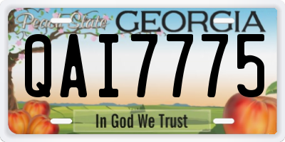 GA license plate QAI7775