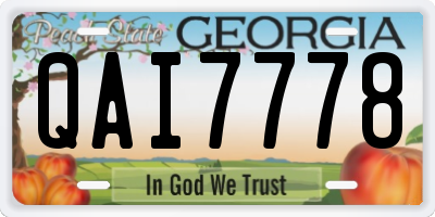 GA license plate QAI7778