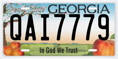 GA license plate QAI7779