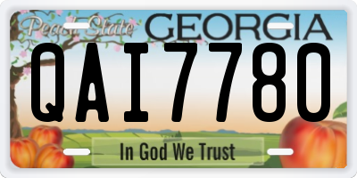 GA license plate QAI7780