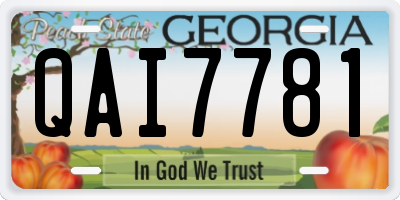 GA license plate QAI7781