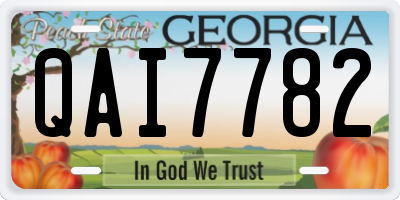 GA license plate QAI7782