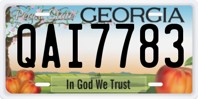 GA license plate QAI7783