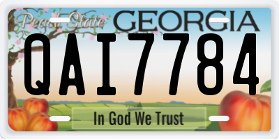 GA license plate QAI7784