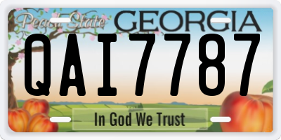 GA license plate QAI7787