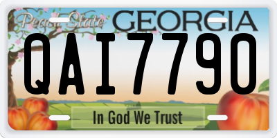 GA license plate QAI7790