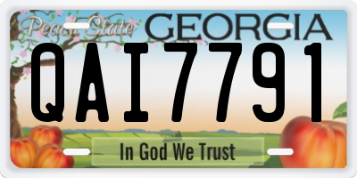 GA license plate QAI7791