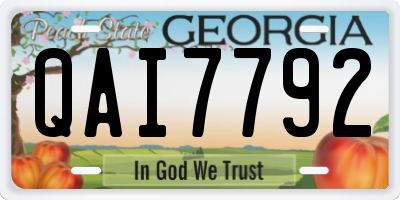 GA license plate QAI7792