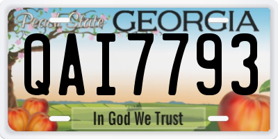 GA license plate QAI7793
