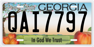 GA license plate QAI7797