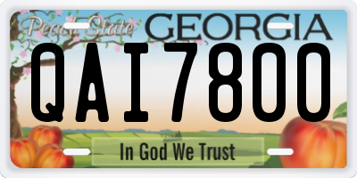 GA license plate QAI7800