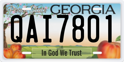 GA license plate QAI7801