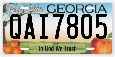 GA license plate QAI7805