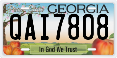 GA license plate QAI7808