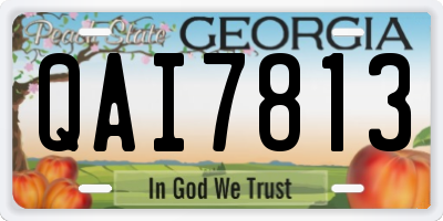 GA license plate QAI7813