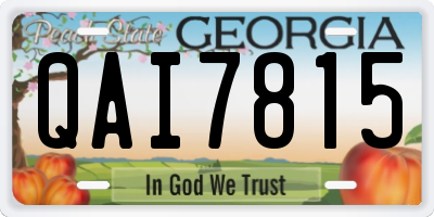 GA license plate QAI7815