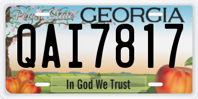 GA license plate QAI7817