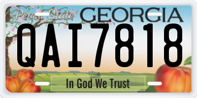 GA license plate QAI7818