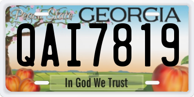 GA license plate QAI7819