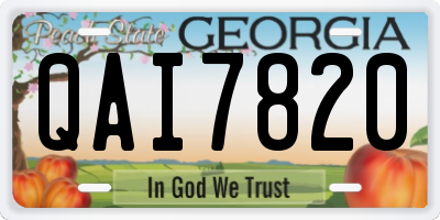 GA license plate QAI7820