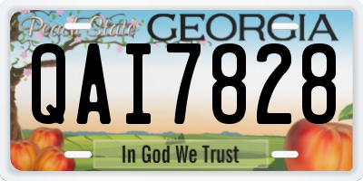 GA license plate QAI7828