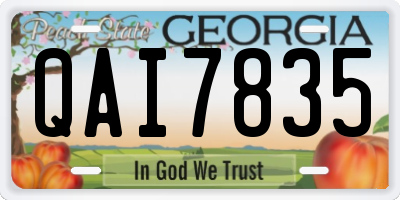 GA license plate QAI7835