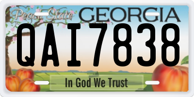 GA license plate QAI7838